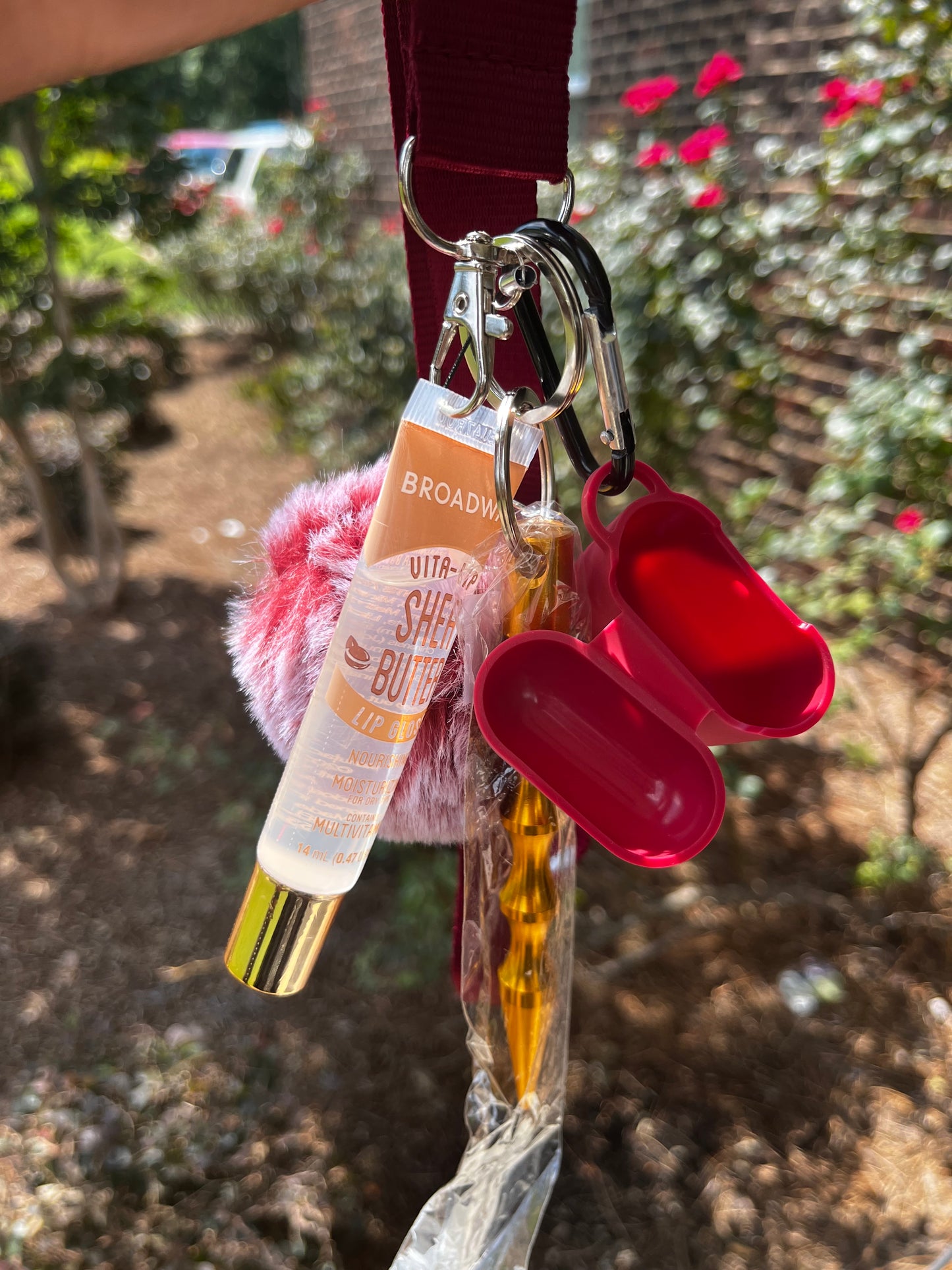 Love Pink Self Defense Lipgloss Keychain